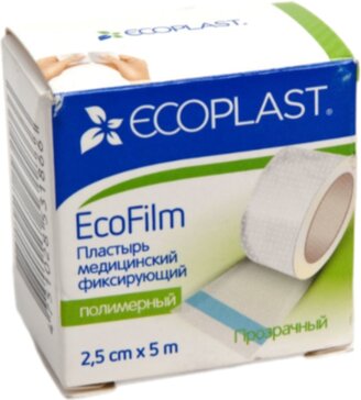 Пластырь фиксирующий полимерный 2,5 см х 5 м 1 шт Ecoplast Ecofilm