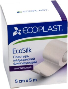 Пластырь фиксирующий текстильный 5 см х 5 м 1 шт Ecoplast Ecosilk