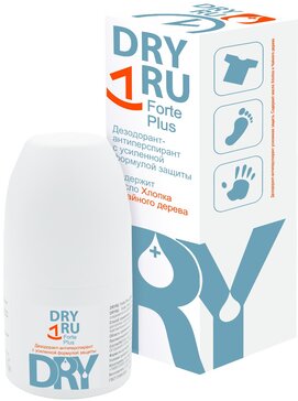 DRYRU (ДРАЙ РУ) forte plus дезодорант-антиперспирант 50мл с усиленной формулой защиты