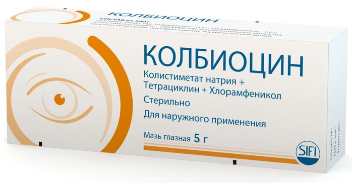 Купить Колбиоцин мазь гл. 5г туба (колистиметат натрия+тетрациклин .