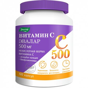 Купить витамин С 500 Эвалар супер-комплекс капс 60 шт (витамин с ...