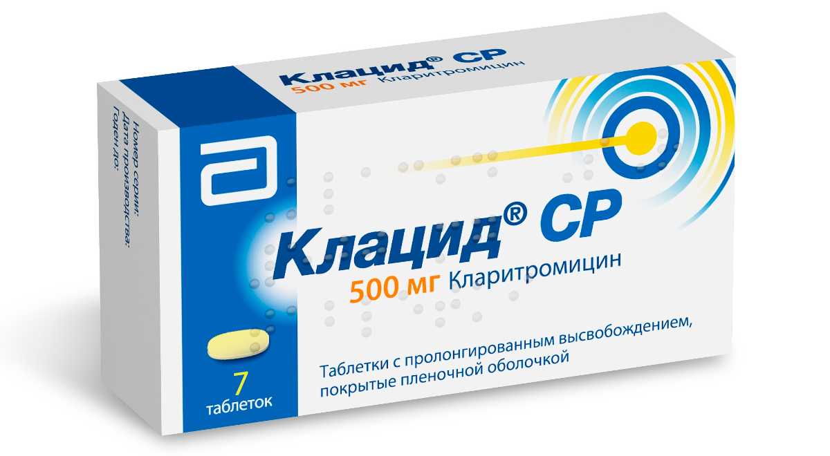 Купить Клацид ср таб п/об пленочной пролон 500мг 7 шт (кларитромицин .