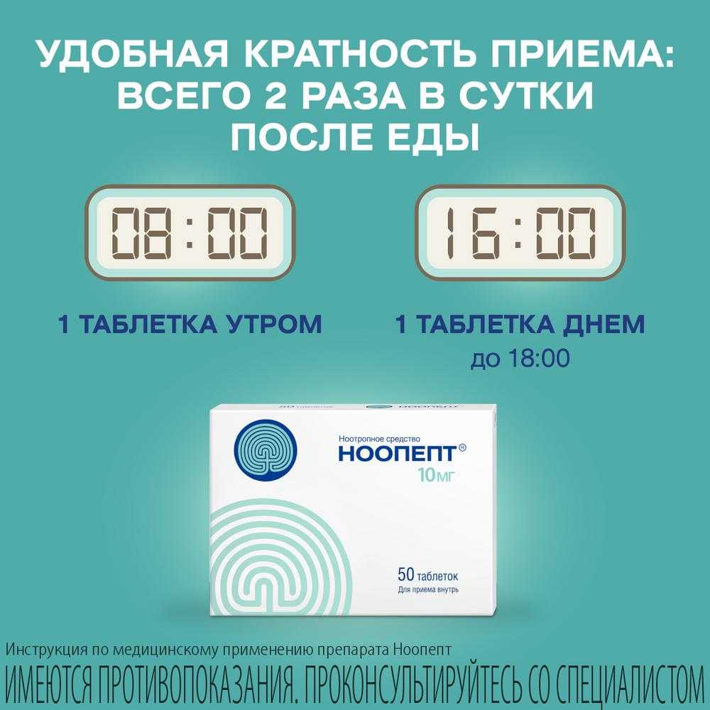 Купить ноопепт для улучшения памяти и работы мозга таб 10мг 50шт