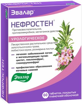 Купить нефростен таб 60 шт (золототысячника трава+любистока ...