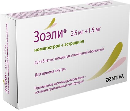 Купить зоэли таб 2.5 мг+1.5 мг 28 шт (номегэстрол+эстрадиол) от 1170 ...
