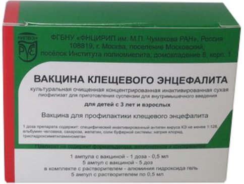 Вакцина клещевого энцефалита культуральная очищенная концентрированная инактивированная сухая схема