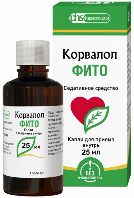 Купить корвалол Фито капли 25мл (мяты перечной листьев масло+пустырника ...