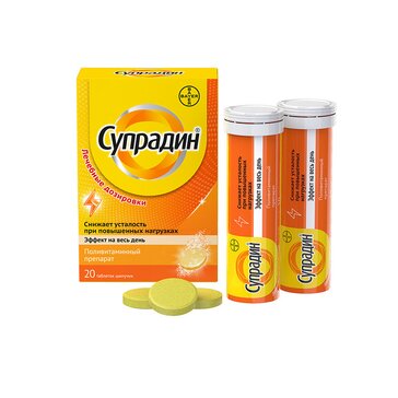 Купить супрадин, поливитамины, таблетки шипучие, 20 шт., Байер ...