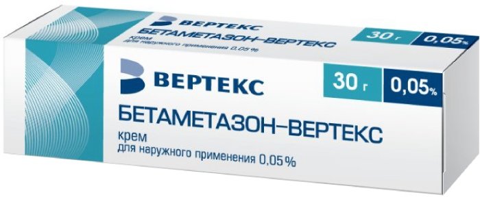Купить Бетаметазон крем для наружн.прим-я 0.05% 30г туба 1 шт вертекс .