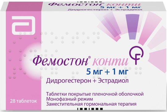 Купить Фемостон конти таб п/об пленочной 1мг+5мг 28 шт (эстрадиол ...