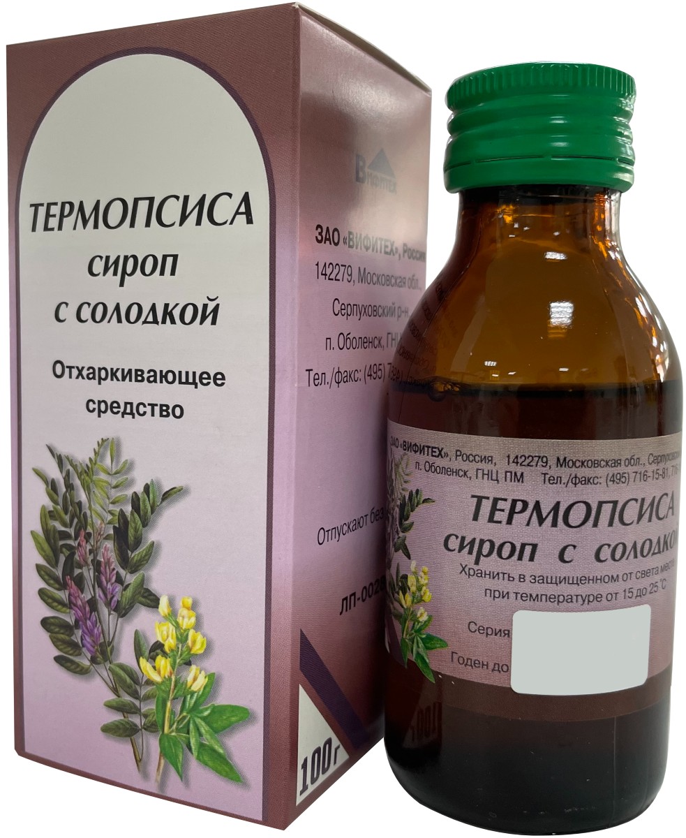 Купить Термопсиса сироп с солодкой 100 г (аммония хлорид+калия бромид .