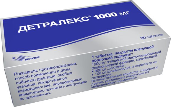 Купить детралекс таб п/п/об 1000мг 30 шт (очищенная микронизированная ...