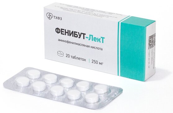 Купить Фенибут-ЛекТ таб 250 мг 20 шт (аминофенилмасляная кислота) по .