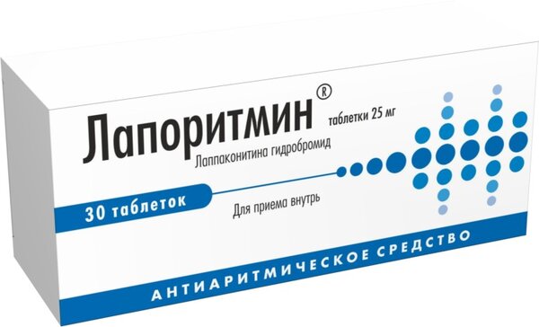 Купить Лапоритмин таб 25 мг 30 шт (лаппаконитина гидробромид) по .